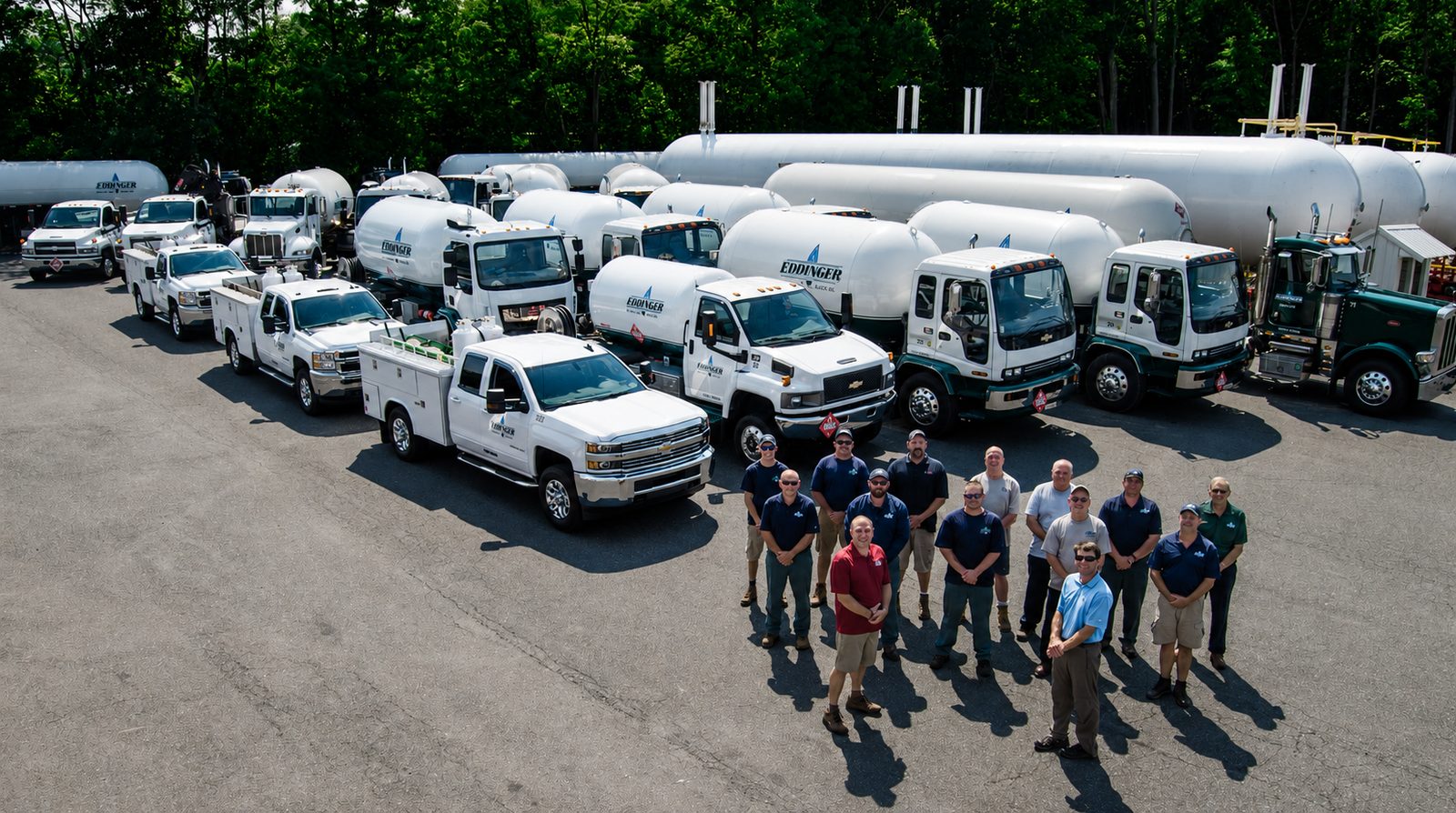 Eddinger propane storage tanks and delivery fleet