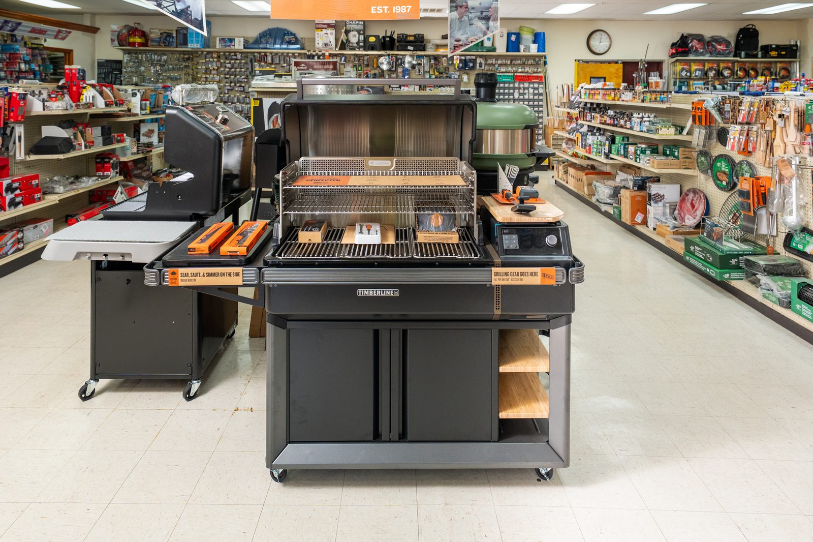 Premium grills and grilling gear inside Eddinger's showroom